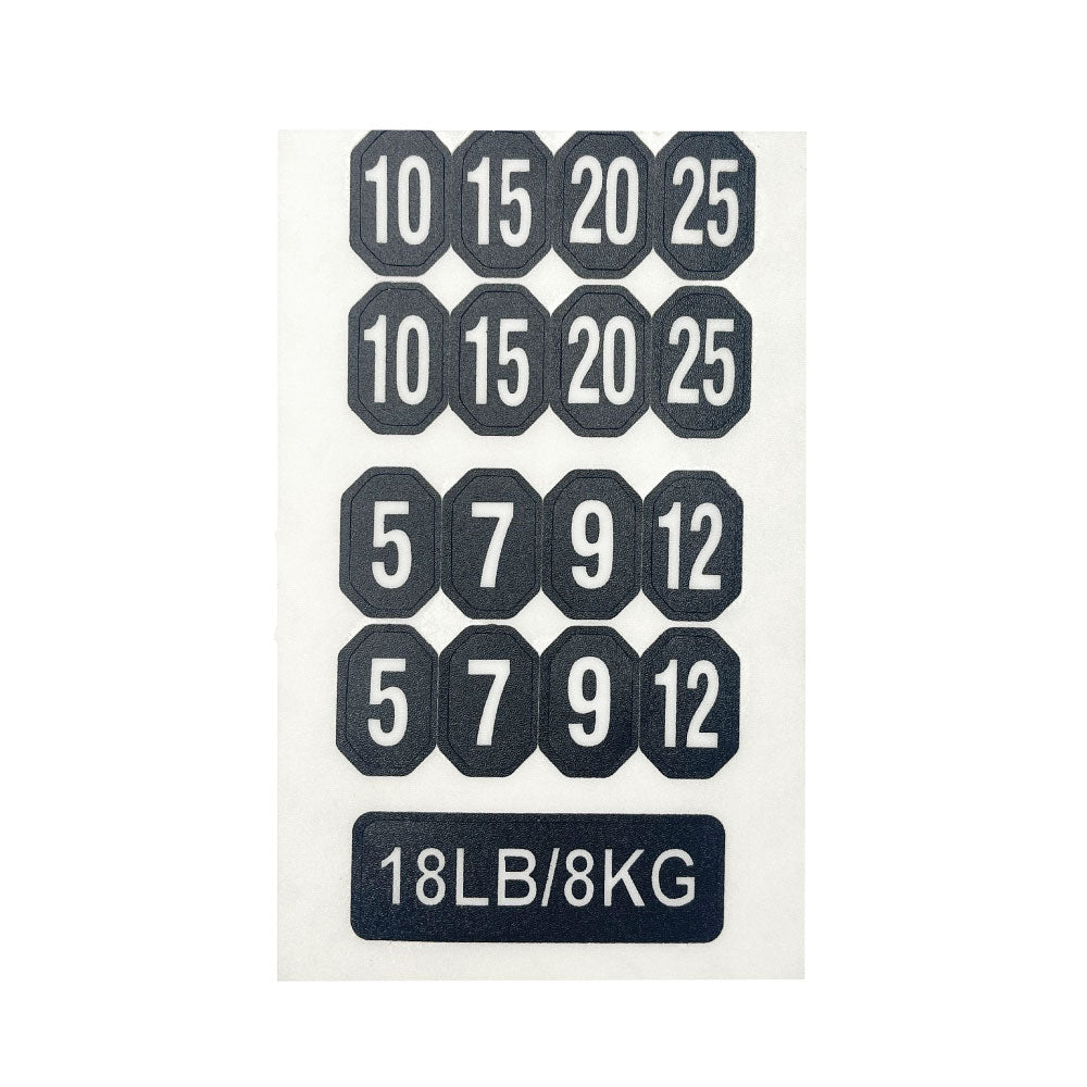 Dumbbell Numbering Decals - KG/LB
