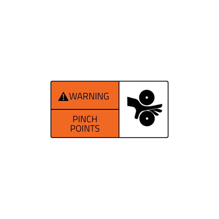 Bench Point Sticker Warning Sticker - Pinch Point