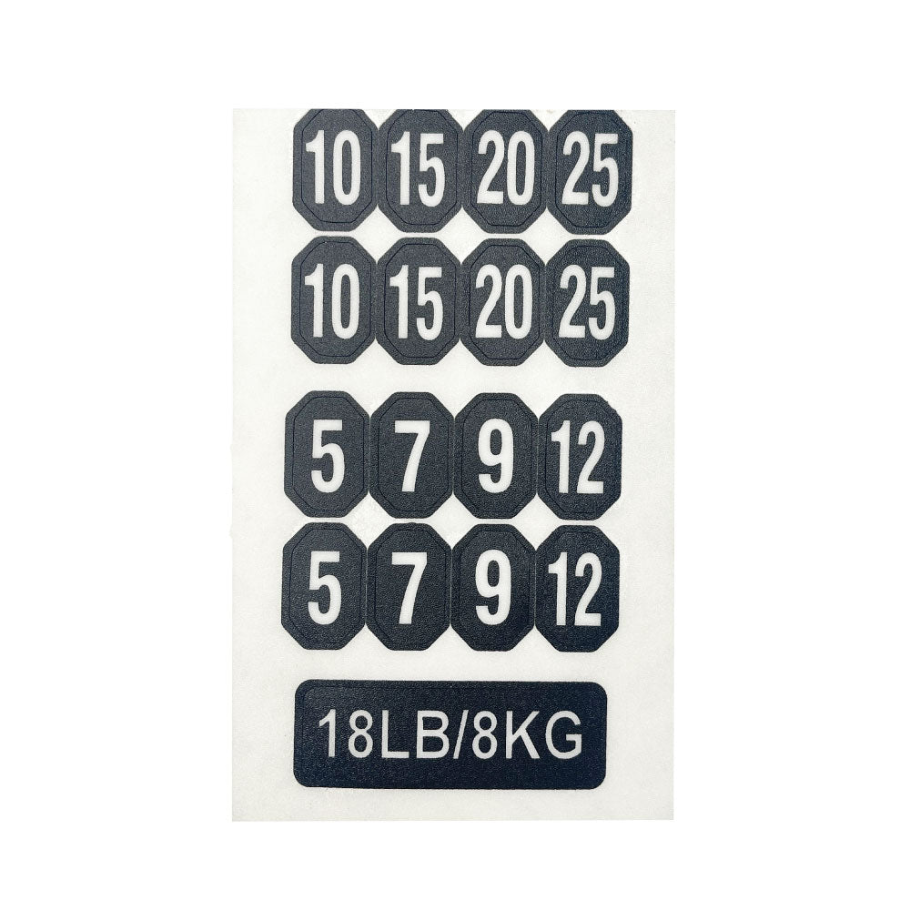 Dumbbell Numbering Stickers - KG/LB